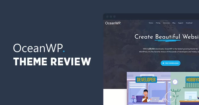 WordpressテーマOceanWPのメイン画面の画像です。